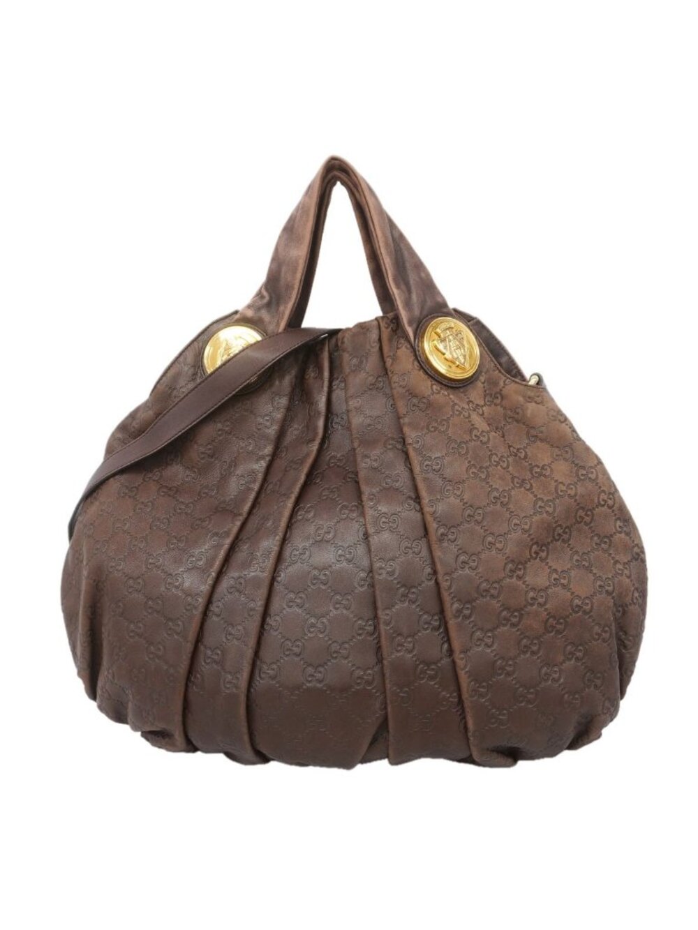 Gucci Handbag Guccissima Leather Brown Champagne Gold 2-Way Bag